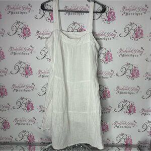 GOA beachwear dress white flowy tiered beach summer luxe classic size XL